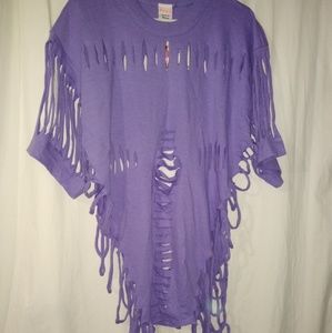 New 80s tear wear XL swimsuit cover up purple top